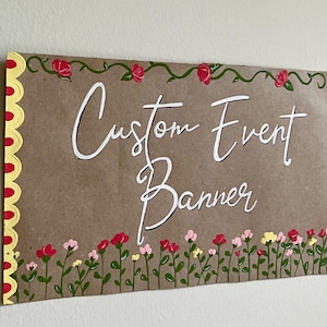 Custom Hand-Painted Kraft Paper Banners –Butcher Paper Banner, Personalized Party Decor, Event Banner, Printed Banner, Personalized Banner