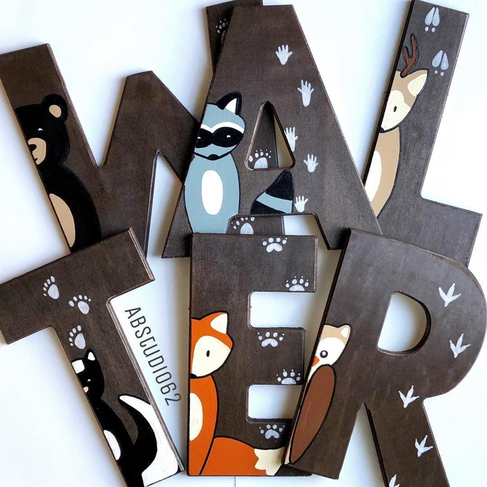 Wooden Letters for Nursery Woodland Nursery Decor Hand Etsy