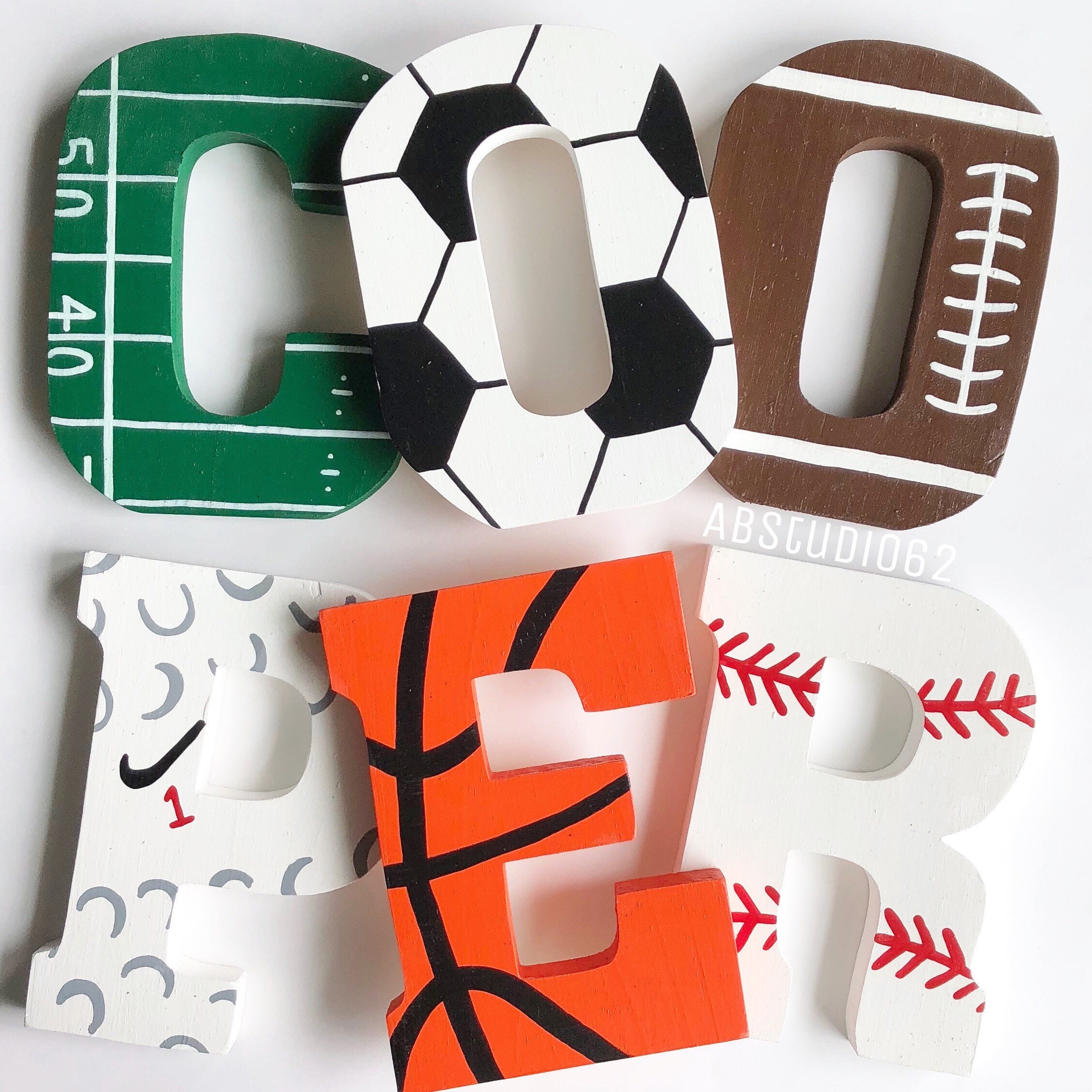 Wood Sports Letters Custom Sports Letter Wood Sports Etsy