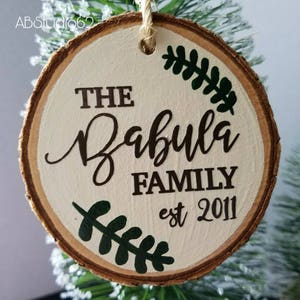 Family Ornament, Family Ornament Personalized, Established Sign, Rustic Family Ornament, Farmhouse Christmas Decor, Christmas Ornament image 1