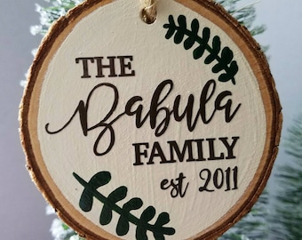 Family Ornament, Family Ornament Personalized, Established Sign, Rustic Family Ornament, Farmhouse Christmas Decor, Christmas Ornament