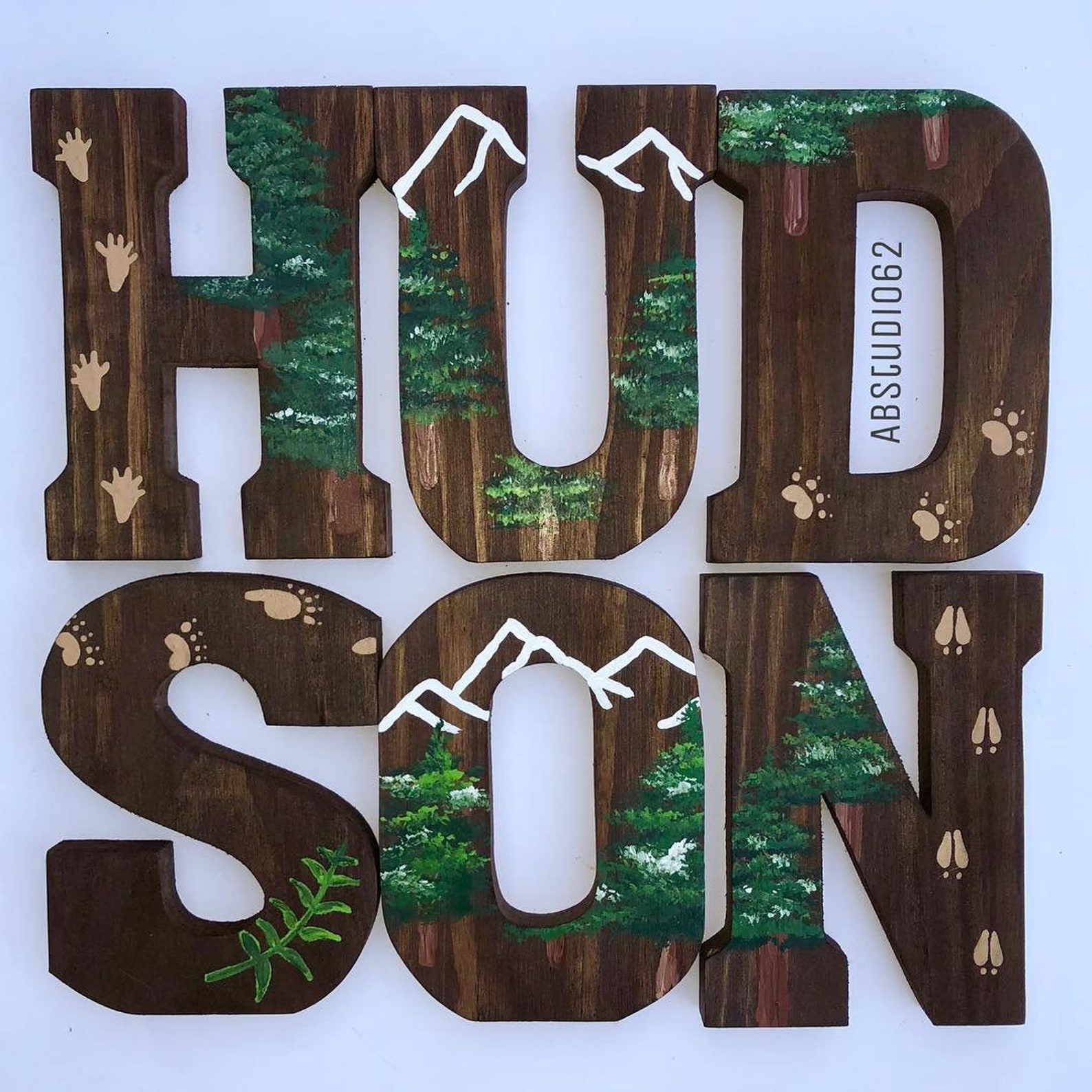 Woodland Nursery Decor Nature Wood Letters Nature Nursery Etsy