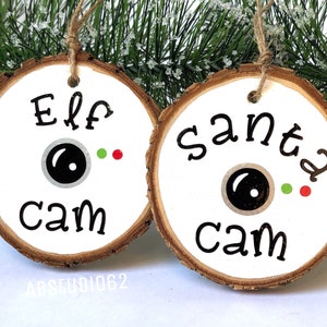 Santa Camera Ornament, Santa Cam Ornament, Santa Spy Ornament, Santa&#39;s Watching, Personalized Ornament, Santa&#39;s Spy Camera, Santa Elf Camera
