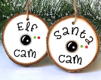 Santa Camera Ornament, Santa Cam Ornament, Santa Spy Ornament, Santa's Watching, Personalized Ornament, Santa's Spy Camera, Santa Elf Camera