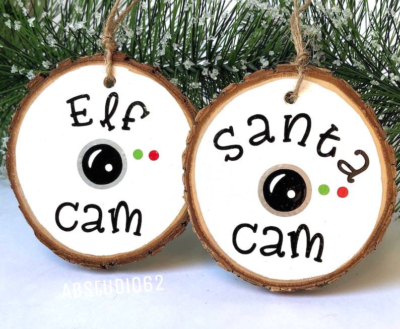 Santa Camera Ornament, Santa Cam Ornament, Santa Spy Ornament, Santa's Watching, Personalized Ornament, Santa's Spy Camera, Santa Elf Camera image 1