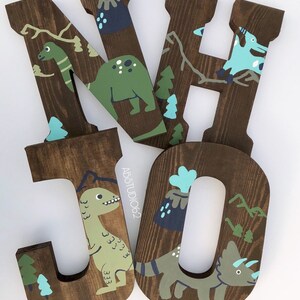 Wooden Letters for Nursery, Dinosaur Nursery Decor, Hand Painted Wood Letters, Dinosaur Nursery Letters, Dinosaur Decor, Dinosaur Wall Art image 5