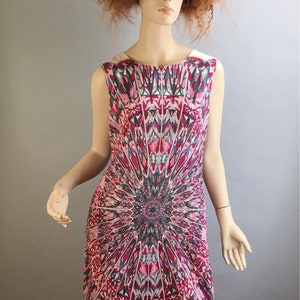 Psychedelic 60s Dress// Pucciesque Vintage Dress// Medium-large Psychedelic Dress F1 image 1