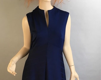Vintage 70s Dress// 70s Maxi Dress// Navy Blue Maxi 70s Dress (F1)