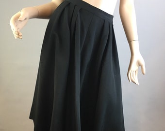 Vintage 50s Circle Skirt// Black Taffeta Circle Skirt// Vintage Poodle Style 50s Skirt all Black (F1)