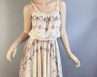 Vintage 70s Sun Dress// Summer Dress with Matching Vest// Vintage Spaghetti Strap Dress