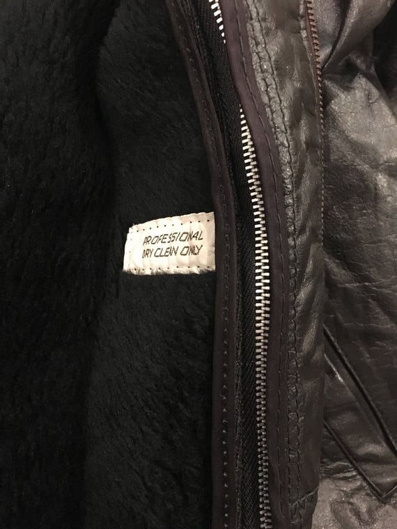 Vintage Leather 80s Jacket// Faux Fur Lined Motor… - image 5