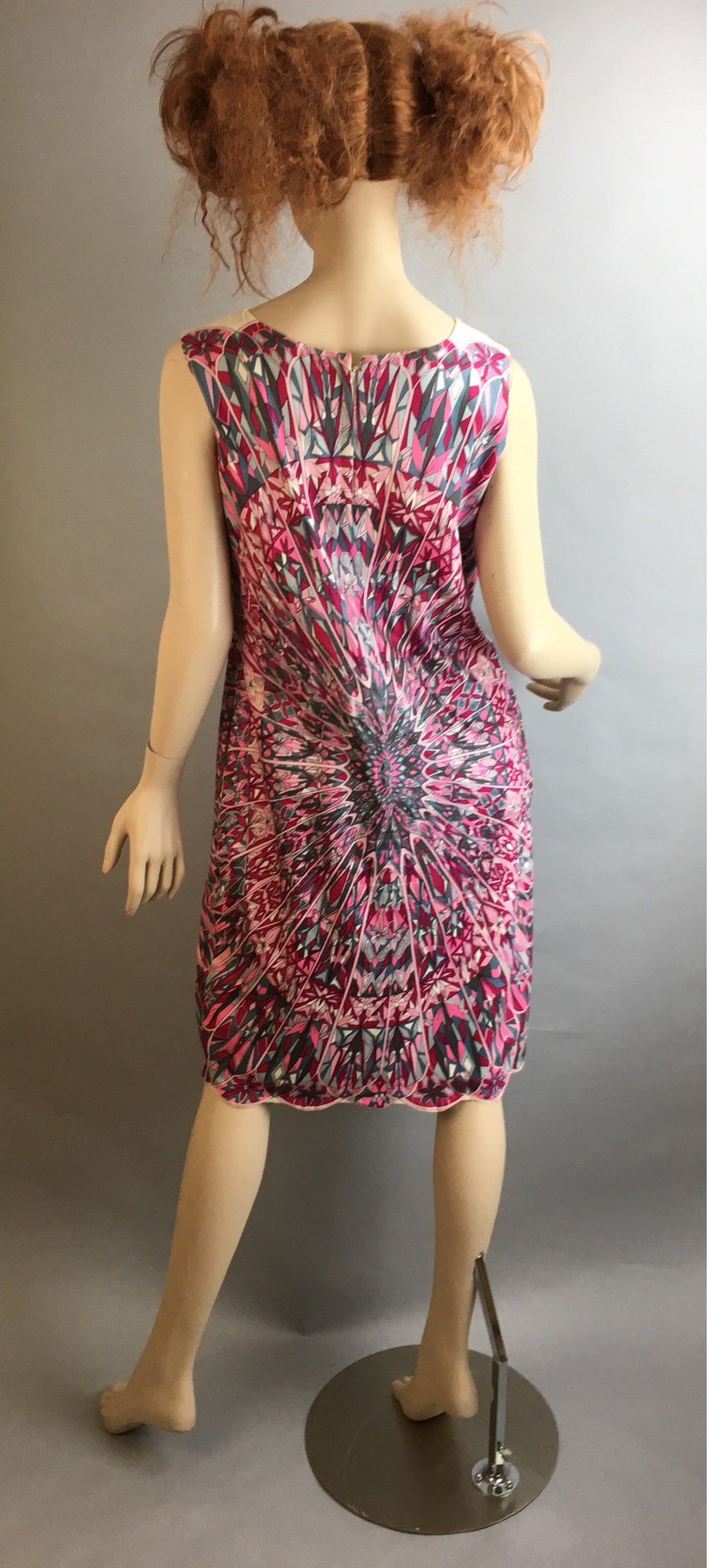 Psychedelic 60s Dress// Pucciesque Vintage Dress// Medium-large Psychedelic Dress F1 image 7