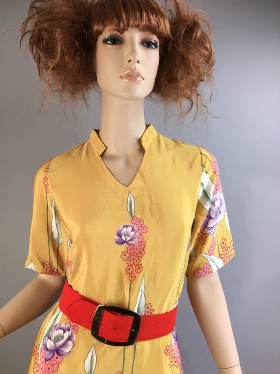 Yellow Spring Dress// Vintage 60s Shift Dress// M… - image 2