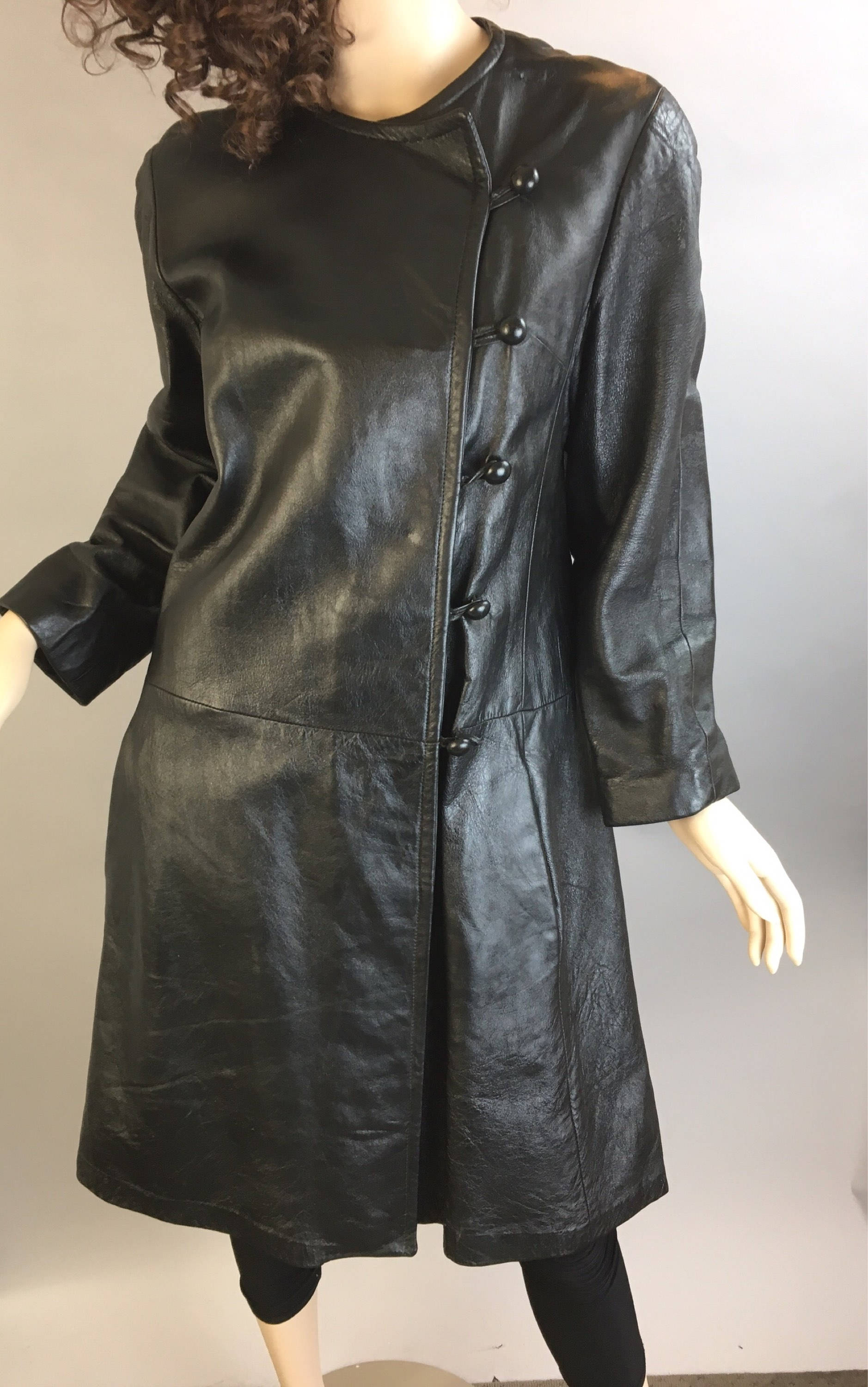 ジャケット・アウター Vnintage leather mods coat Mod Leather Coat - Etsy