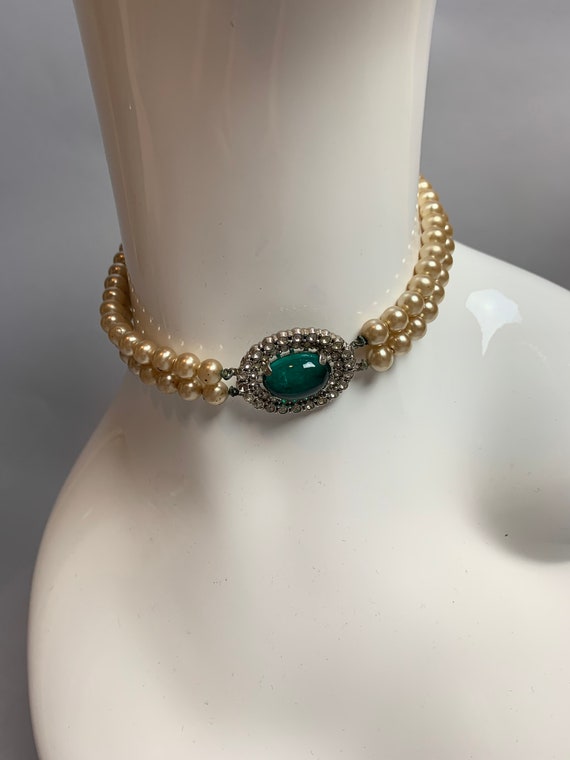 Vintage 30s Pearl Necklace// 30s Double Strand Pea