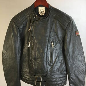Mens Vintage Motorcycle Jacket // Vintage Leather Jacket// European Leather Motorcycle Jacket (42) (F1)