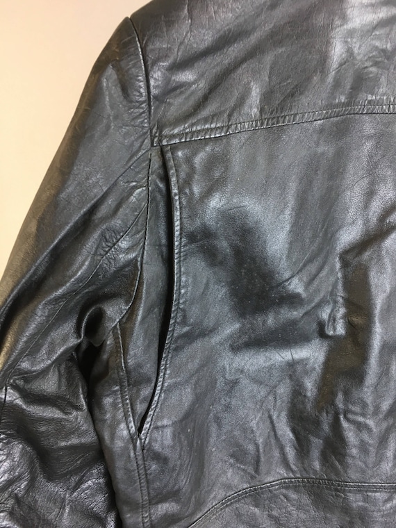 Vintage leather motorcycle jacket// Womens Large … - image 5