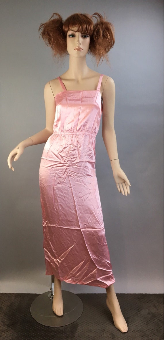 Vintage Pink Satin Nightgown// Maxi Long Pajama G… - image 1