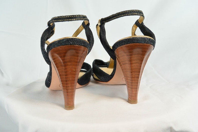denim chanel sandals