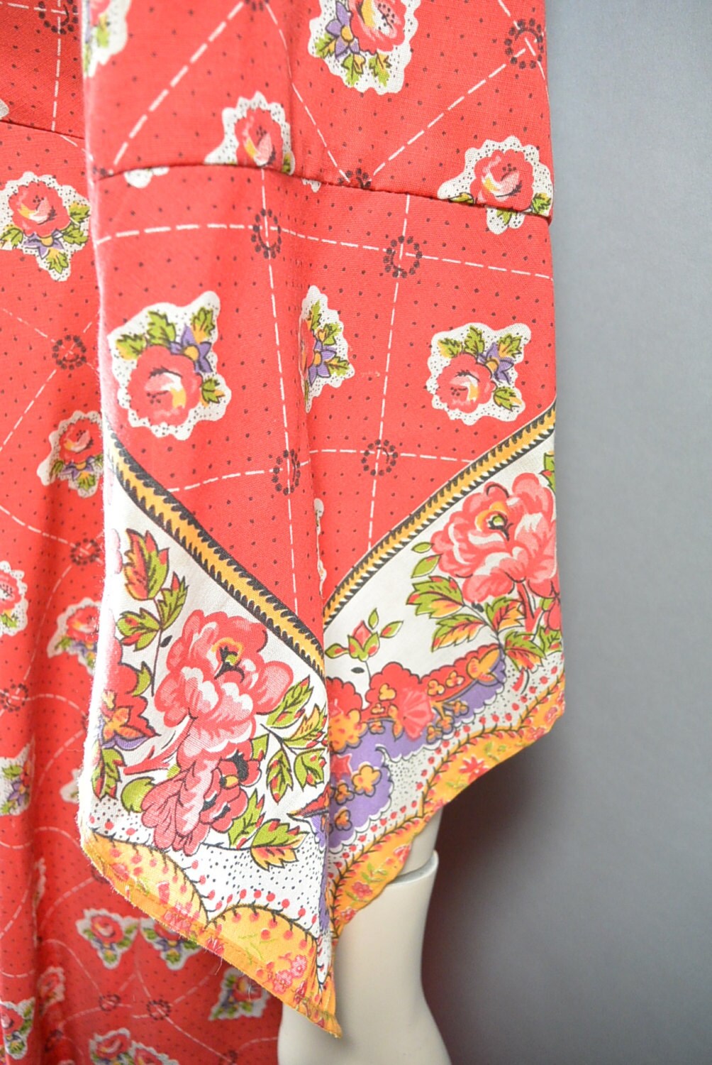 60s Handkerchief Dress// Empire Waist Dress// 60s Festival Dress (F1)