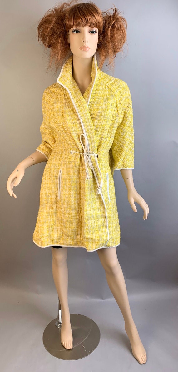 60s Mod Coat// Lemon Yellow Mod Coat// Mad Men Coa