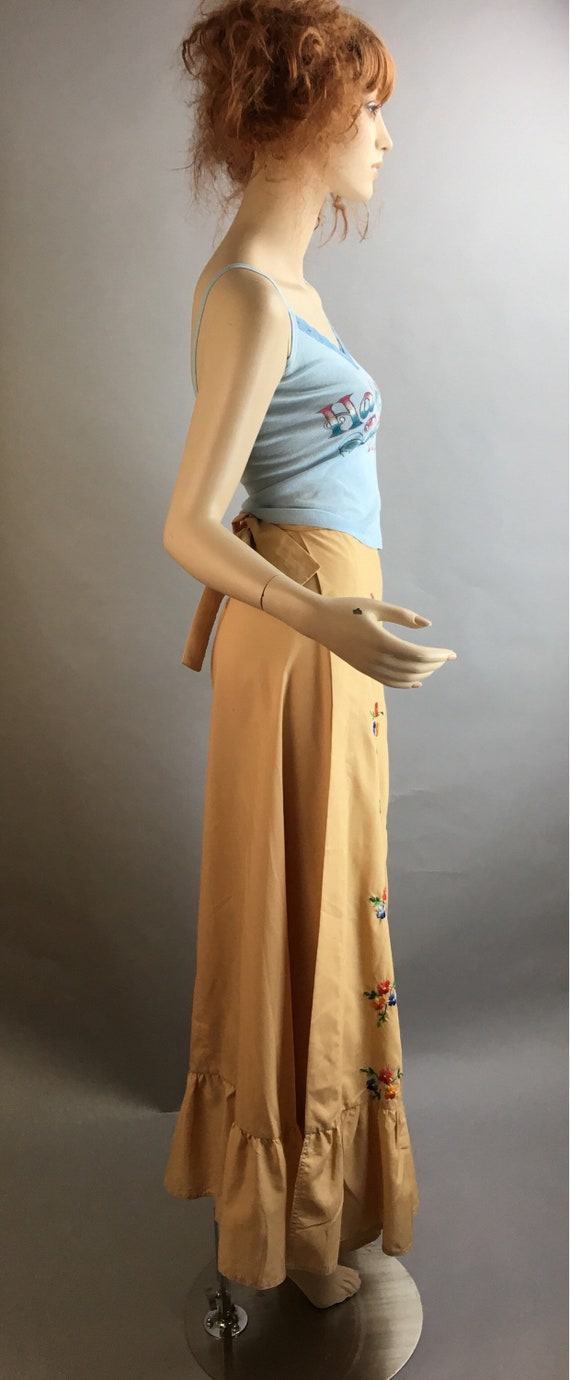 Vintage Embroidered Maxi Skirt// 60s Boho Hippie … - image 4