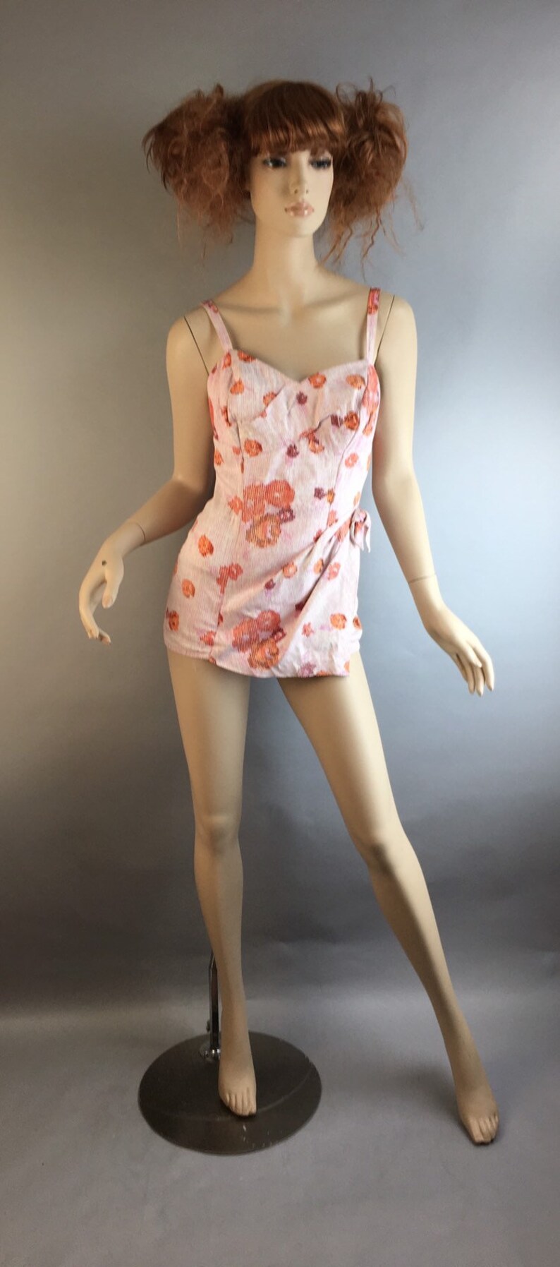 Vintage 60s One Piece Bathing Suit Vintage Maillot 60s Swim Romper
