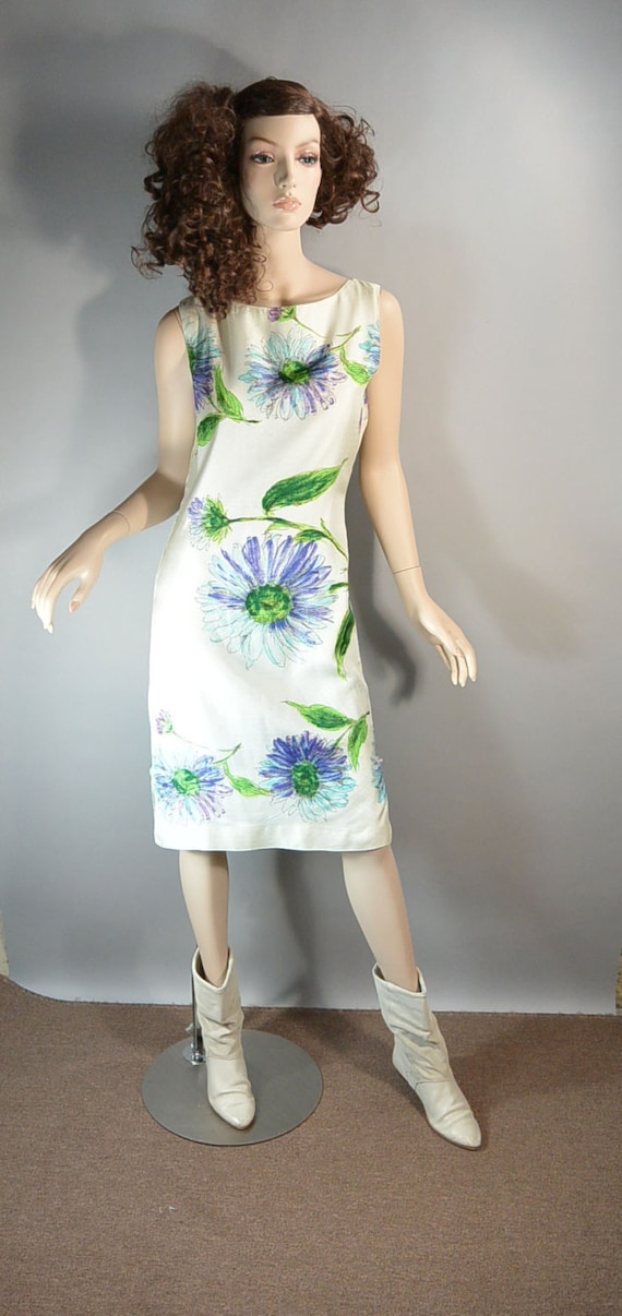 Silk Spring Dress// 60s Shift Dress// Mod 60s Dres