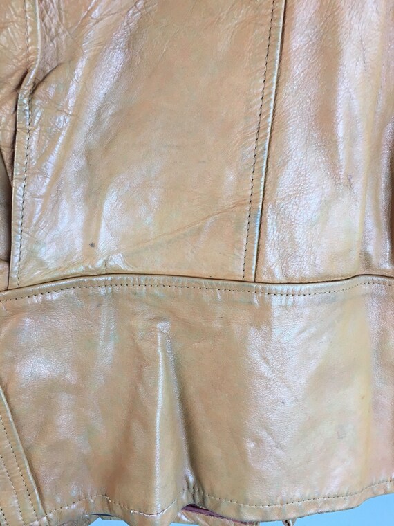 Awesome vintage mens motorcycle jacket// Light Br… - image 7