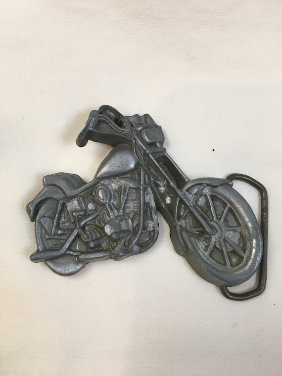 Vintage Motorcycle Belt Buckle// Motorcycle Buckle