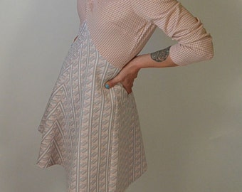 60s Brady Bunch Mini Dress// 60s Dress// Vintage Pastel Dress// Mini Dress/ Icecapades Dress (F1)