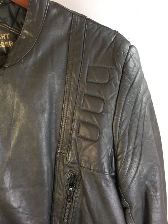 Vintage Motorcycle Jacket// 80s Cafe Racer Jacket… - image 9