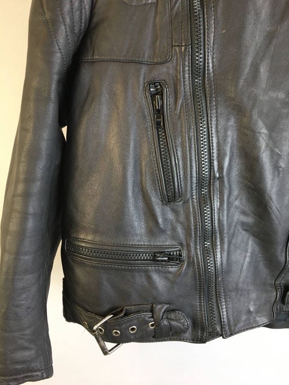 Vintage Motorcycle Jacket// 80s Cafe Racer Jacket… - image 2