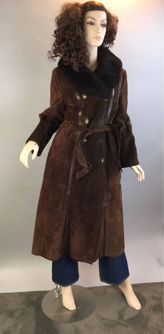 Awesome Penny Lane Coat// 70s Long Suede coat// Hippie Festival Coat (F1)