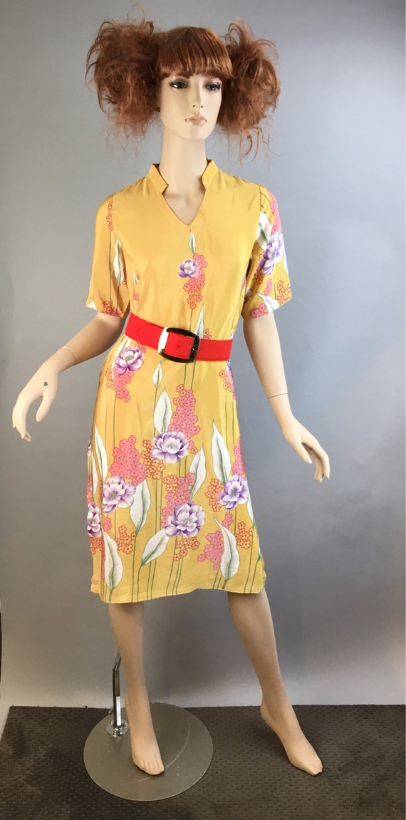 Yellow Spring Dress// Vintage 60s Shift Dress// Ma