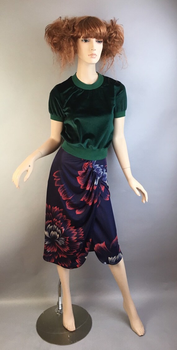 Vintage Floral Maxi Skirt// Polyester Maxi Skirt/… - image 3