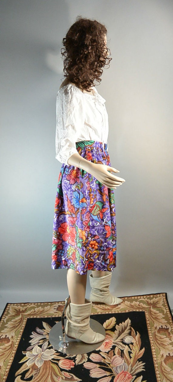 Hawaiian Batik Print Skirt// 80s Secretary Skirt/… - image 2