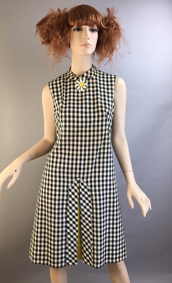 Vintage Mod Dress// Gingham Shift Dress// Vintage… - image 2