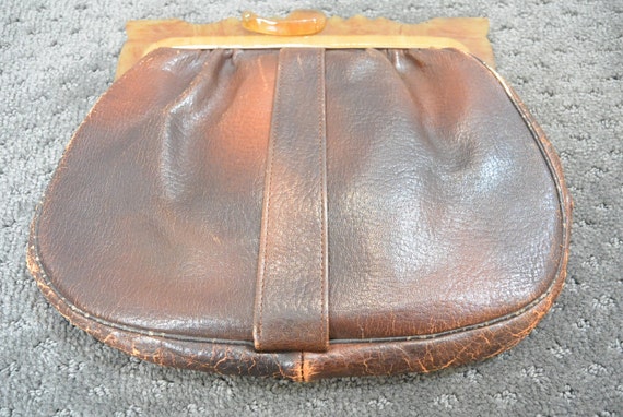20s Tooled Leather Vintage Purse// Tooled Leather… - image 4