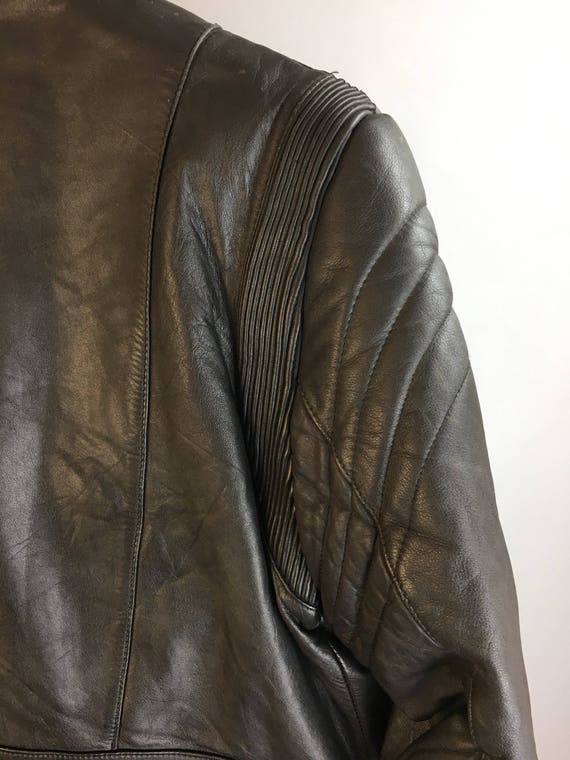 Vintage Motorcycle Jacket// 80s Cafe Racer Jacket… - image 4