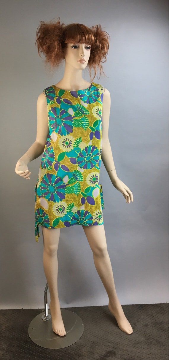 Vintage Apron Dress// Mod Shift Dress// 60s Mod Tu