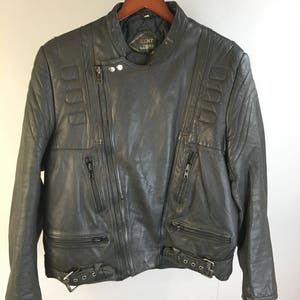 Vintage Motorcycle Jacket// 80s Cafe Racer Jacket// Real Leather Motorcycle Jacket (F1)