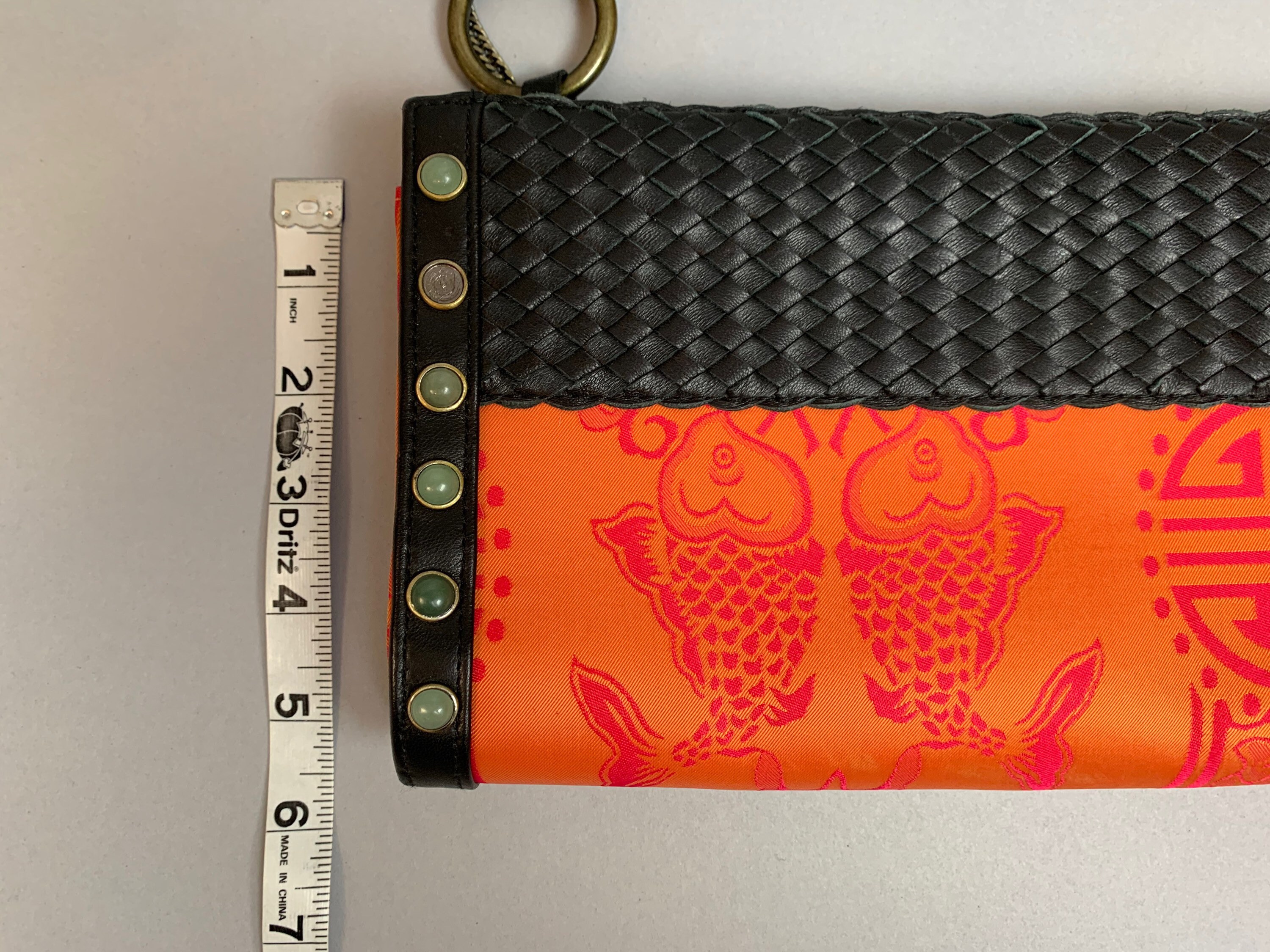 Shanghai Tang Handbag// Vintage Designer Purse// Silk and Leather