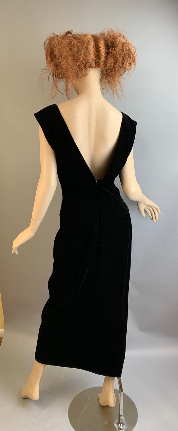 Vintage Victor Costa Dress// 80s Velvet Dress// 8… - image 2