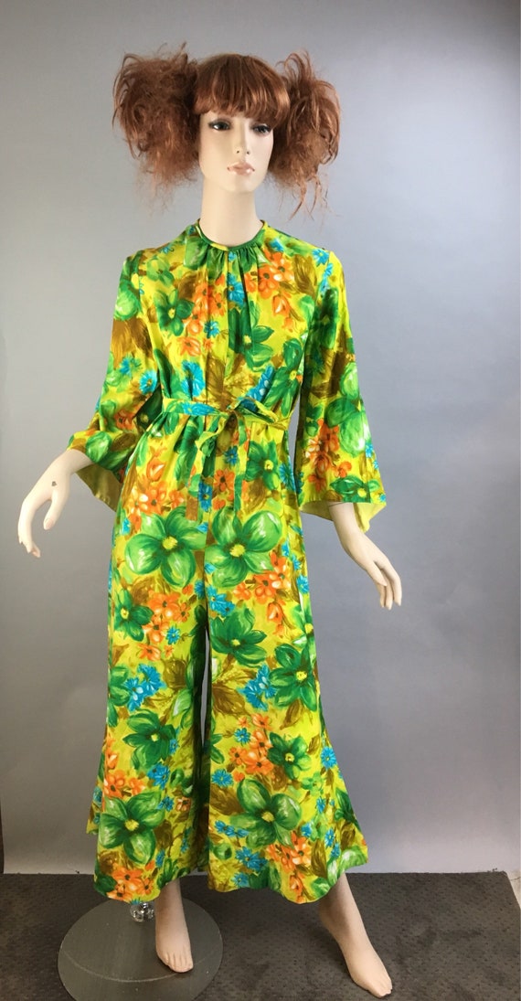 Vintage 60s Jumpsuit// Psychedelic Cotton Jumpsuit