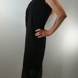 Vintage DKNY Dress// 90s Black Maxi Dress// Donna Karan Black clubbing Dress (F1)