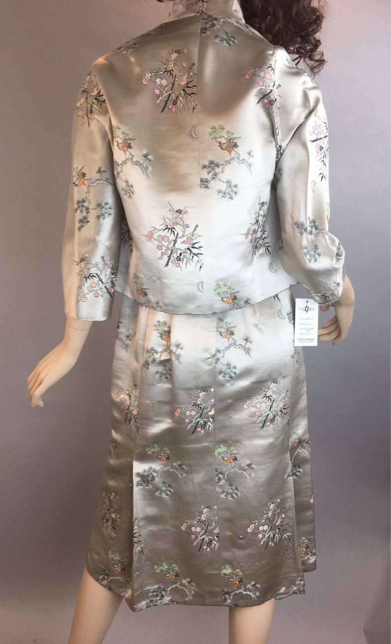 Vintage 60s Chinese Dress// Chinese Wiggle Dress// Mad Men Chinese Dress and Jacket F1 image 8