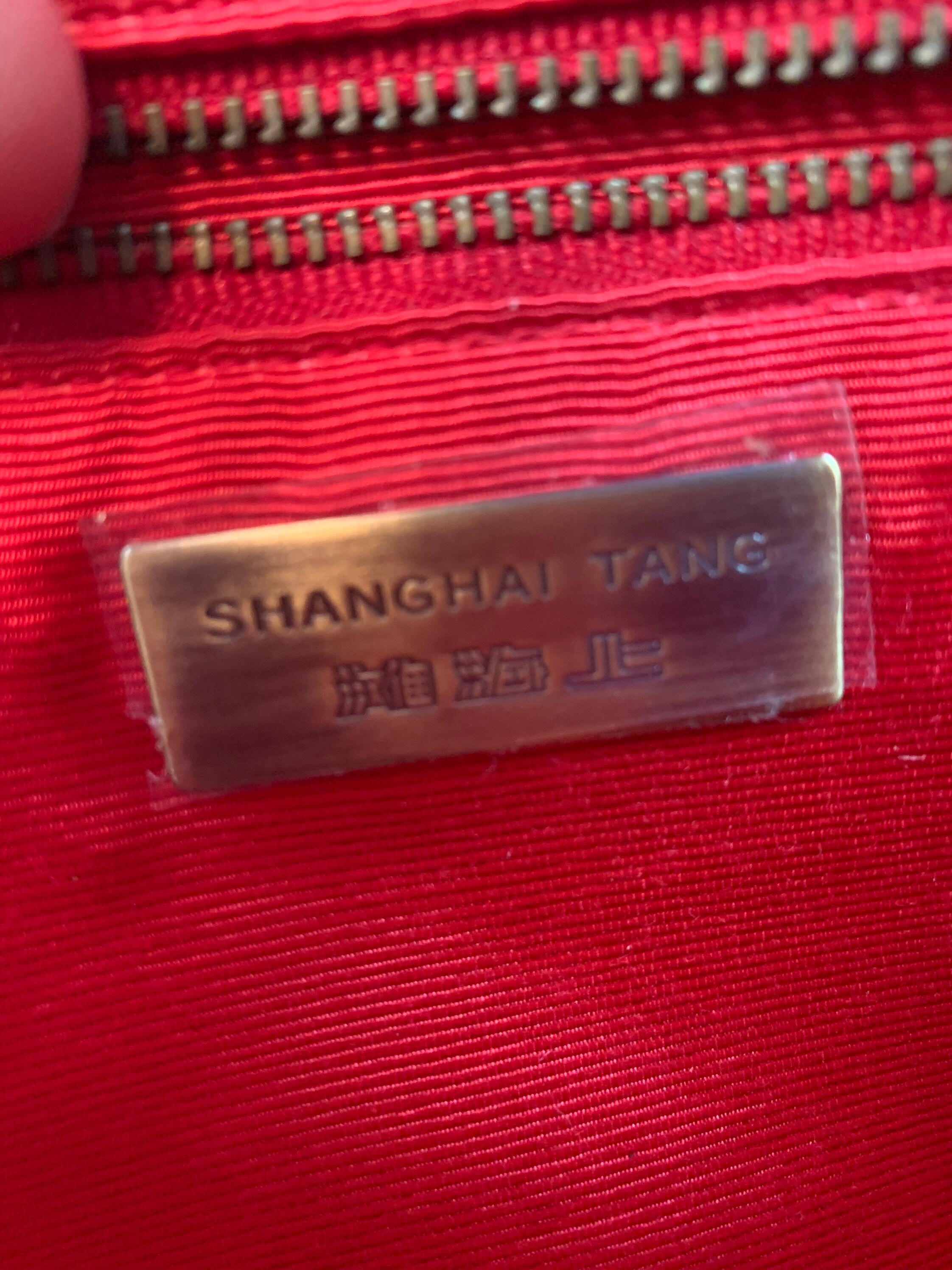 Shanghai Tang Handbag// Vintage Designer Purse// Silk and Leather 