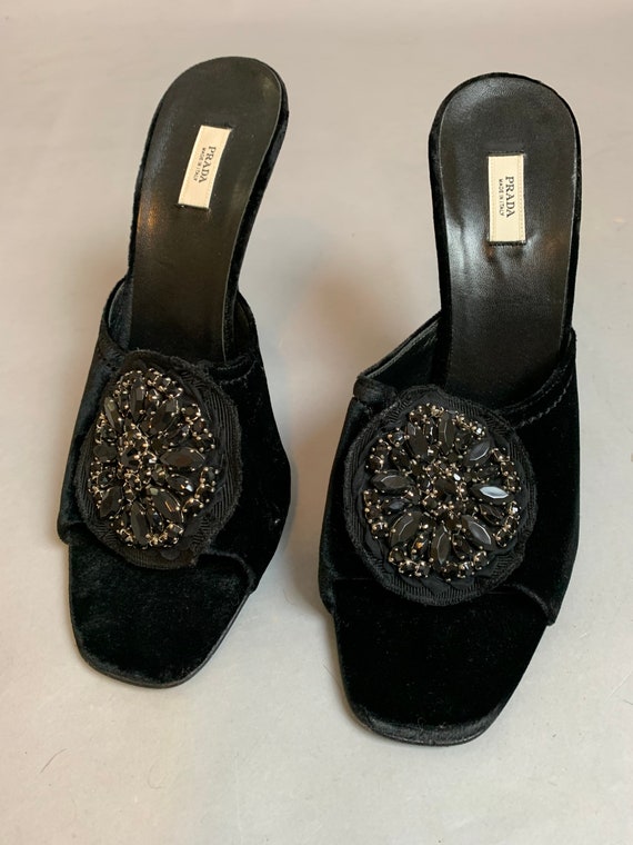 Vintage Prada Shoes// Velvet Designer Slippers// B