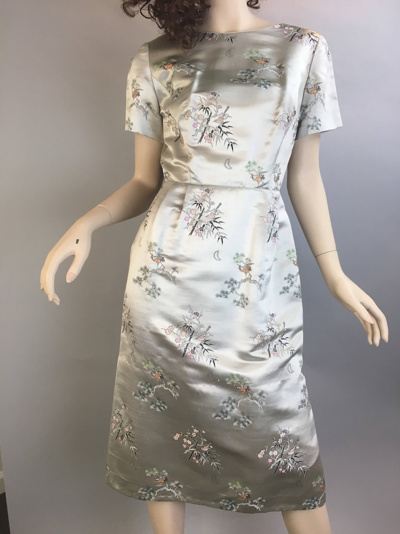 Vintage 60s Chinese Dress// Chinese Wiggle Dress// Mad Men Chinese Dress and Jacket F1 image 2